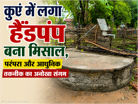 समाचार-मित्र (अलग ख़बर) : कभी देखा है ऐसा हैंडपंप, कुएं में लगा हैंडपंप बना मिसाल, परंपरा और आधुनिक तकनीक का अनोखा संगम !