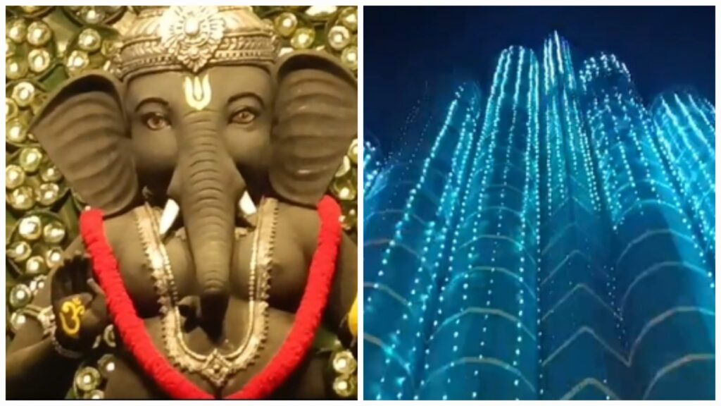 कटघोरा में बना ‘बुर्ज खलीफा’ जैसा भव्य गणेश पंडाल, दूर-दूर से पहुंच रहे लोग !