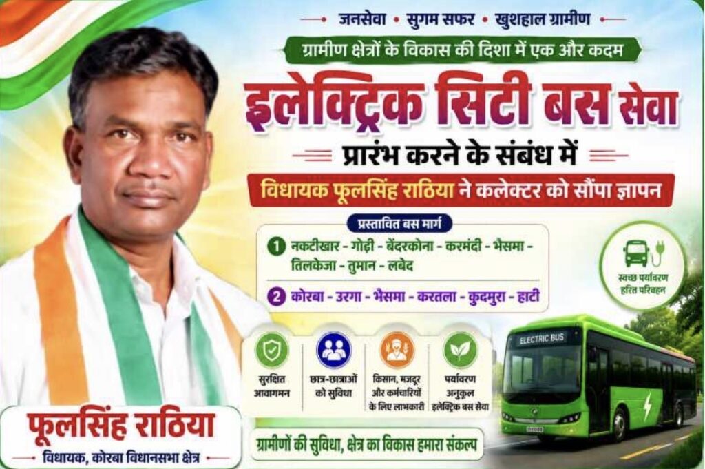 ग्रामीण क्षेत्रों में इलेक्ट्रिक सिटी बस सेवा शुरू करने विधायक फूलसिंह राठिया ने कलेक्टर को सौंपा ज्ञापन !