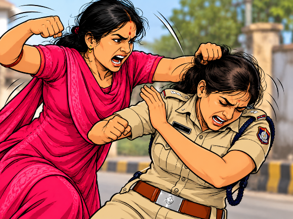 Breaking News : महिला थाना प्रभारी से मारपीट, मरोड़े हाथ, FIR दर्ज !